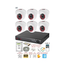 Fury 6 Kameralı 5mp 3.6mm Lens 2mp Görüntü 6 Atom Led Gece Görüşlü Fullhd Güvenlik Kamerası 1412a 320gb 61708422