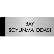 Metal Yönlendirme Levhası, Departman Kapı Isimliği Bay Soyunma Odası 5x20 Cm Gümüş Renk