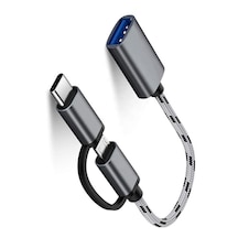 Usb 3.0 Otg To Type C Micro Usb Data Şarj Çevirici Dönüştürücü