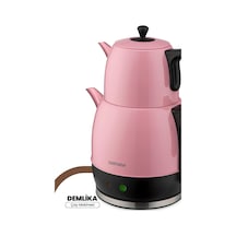 Demlika Pembe Xl Geniş Hazneli Damlatmaz Paslanmaz Çelik Çay Makinesi Ve Su Isıtıcısı, 2 Litre Hazne, 1,4 Litre D Genel