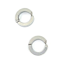 Çelik Unısex Kıstırmalı Gümüş Küpe Gri