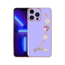 Zore İphone 14 Pro Uyumlu El Tutamaçlı Kamera Korumalı Nvth Taka Silikon Kılıf-mor