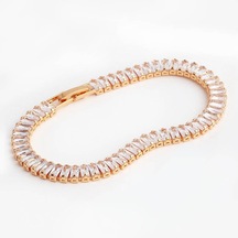 Chavin Su Yolu Baget Beyaz Taşlı Rose Gold Bayan Bileklik es53 Bronz