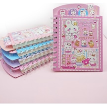 Tatlış Tavşan Ayraçlı A5 Not Defteri 14x18 Cm - Pembe