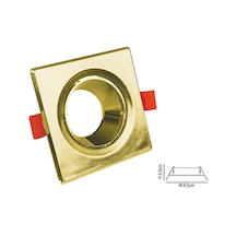 Gu10 Dekoratif Kare Plastik Kasa Gold 2 Adet