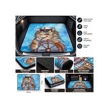 Universal Oto Bagaj Halısı 75x100 Cm Kaymaz Tabanlı, Siyah Biyeli, Dijital Baskılı, Dekoratif Araç Bagaj Paspası - 938295118