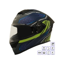 My Helmets Mks001-rgby Yarış Spoiler Güneş Vizörlü Şeffaf Full Face Motosiklet Kaskı Çok Renkli