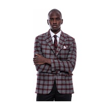 Wessi Ekose Sivri Yaka Slim Fit Bordo Erkek Ceket - Wessi Bordo
