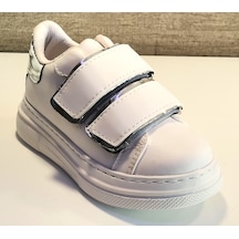 Çilek S001 Çocuk Sneaker Spor Ayakkabı Beyaz / Gümüş
