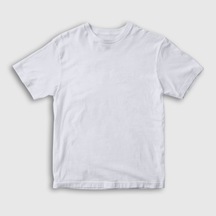 Presmono Unisex Çocuk Beyaz Düz Baskısız T-Shirt