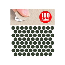 Yapışkanlı Tıpa Dolap Vida Kapatma Gizleme Kapağı Parlak Antrasit Gri -100adet