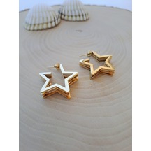 Dali Shop Üçlü Görünüm Altın Kaplama Çelik Küpe