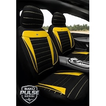 Mitsubishi Space Star Hatcback Diğer 2013-2018 Uy Tegin Pulse Serisi Raşel Siyah Sarı Koltuk Kılıfı