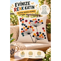 Dijital Baskılı Punch Nakış Desenli Dekoratif Kırlent Kılıfı 1 Adet Çok Renkli4 - 923374105 Çok Renkli4
