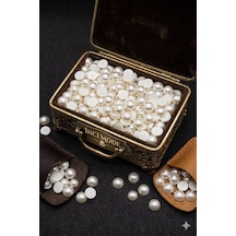 Boncuk Çeşitleri Yarım İnci Beyaz 8 Mm 25 Gr