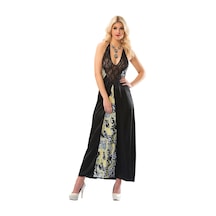 Siyah Dantelli Saten Gecelik - 086