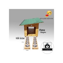 Kedigram Kedi Kulübesi Mama İstasyonu Kabı + Kedi Evi