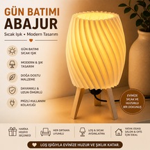 Ün Batımı Abajur Led Masa Lambası Modern Dekoratif Gece Lambası Sıcak Işık Tripod Ayak