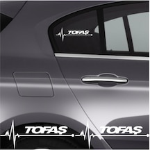 Tofaş Şahin İçin Uyumlu Aksesuar Oto Ritim Sticker 2 Adet Beyaz 20 9 Cm