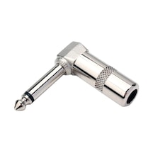 90 Derece Jack Lehim Konektörü 6.35mm Mono L Tip Metal Erkek Jack