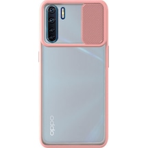 Oppo Reno 3 Kapak Lensi Açılır Kapanır Kamera Korumalı Silikon Kılıf