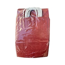 Büküm Saplı Kraft Kağıt Karton Hediyelik Çanta Poşet Torba Bordo 4 x 25'li 25 x 31 CM