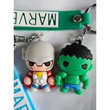 Hulk Ve Thor Silikon Çift Anahtarlığı Ve Çanta Aksesuarı