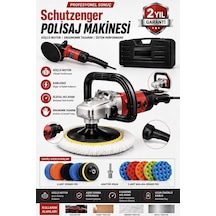 Px17 Devir Ayarlı Polisaj Makinesi Bakır Sargı 12 Parça Ped Seti 2000w 180mm Profesyonel Kırmızı 7c3