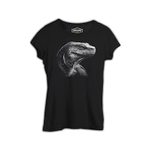 Komodo Dragon Realistic Siyah Kadın Tshirt 001