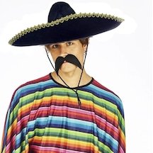 Sombrero Meksika Şapkası Mariachi Altın Şeritli Yetişkin Boy 2 Yaş Mavi