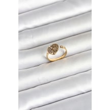 316l Çelik Gold Renk Kalp Model Kadın Yüzük - Tj-byk4172 Beyaz