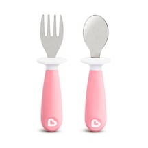 Sıçrama Engelleyici Çatal & Kaşık Seti 12 Ay+ Pembe 3 Adet