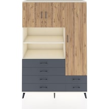 Hyperion Dolap 9 Raflı 6 Çekmeceli 3 Kapaklı 132x44x195 Aytaşı-çam/antrasit Atlas Çam/antrasıt