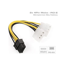 8 Pin PCI-E To 2x Molex Ekran Kartı VGA Power PCIE Güç Kablosu