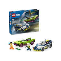 City Arabası Ve Spor Araba Takibi 60415-6 Yaş Ve Üzeri Çocuklar İçin Minifigürü İçeren Yaratıcı Oyuncak Yapım Seti 213 Parça
