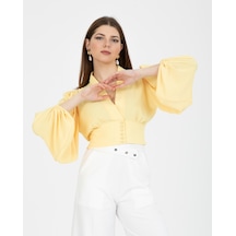 Crop Bluz Sarı 001