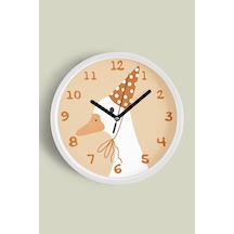 Sevimli Kaz / Ördek Çocuk Odası Duvar Saati - 35cm - Önü Camlı Beyaz Kasa - Sessiz Mekanizma-jh1028 Beyaz