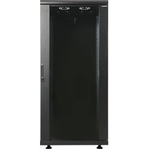 Canovate 18u 600x650mm 19'' Dikili Tip Network Rack Kabinet Siyah Flatpack 2 Yıl Üretici Garantili