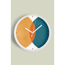 Modern Tasarım Duvar Saati - 35cm - Önü Camlı Beyaz Kasa - Sessiz Mekanizma-jh0612 Beyaz