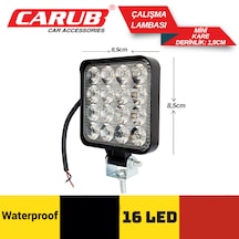 2 Adet Kare Led Sis Farı Mini Çalışma Lambası 16 Led Kare 8,5x8,5x1,5cm Su Geçirmez 48walt 12volt-24volt