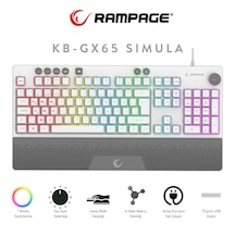 Kb-gx65 Sımula Beyaz Usb Rgb Aydınlatmalı 4 Makro Tuşlu Bilek Destekli Gaming Oyuncu Klavyesi