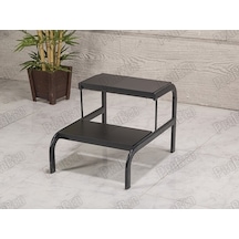 Eskabo Oval Metal Gövdeli İki Basamaklı Merdiven-siyah Labortech-4206