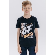 Erkek Çocuk Pamuklu Rahat Kalıp Geniş Tshirt-12115-siyah