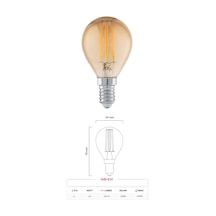 E14 G45 Rustik Led Ampul 4w Duy 2700k Amber Cam Dekoratif Vintage