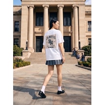 Black Nova Oversize Baskılı Unisex Tişört Nova Campus Beyaz