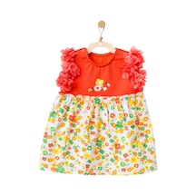 Andywawa Kız Bebek Çiçek Motifli Kolları Tüllü Elbise AC21835R