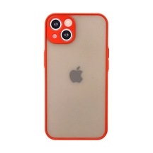 Apple Apple Uyumlu iPhone 14 Kılıf Montreal Silikon Kapak - Kırmızı 0.2M-Çok Renkli
