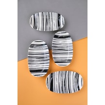 Tabak Evi Porselen Sidereal Oval Kayık Tabak 15x8,5x2cm 4 Parça Çok Renkli