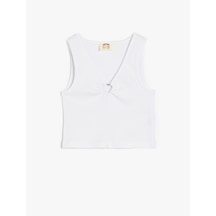Koton Pamuklu V Yaka Kolsuz Basic Crop Atlet Beyaz 5skg30015ak Beyaz