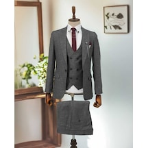 Bys Beystil Sivri Yaka Gri Kırçıllı Takım Elbise Storm- Slim Fit Bys Beystil Sivri Yaka Gri Kırçıllı Takım Elbise Storm- Slim Fit